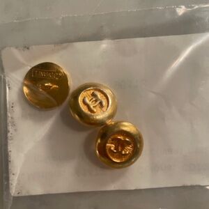 Chanel Gold Interlocking Logo Buttons (3x) Authentic